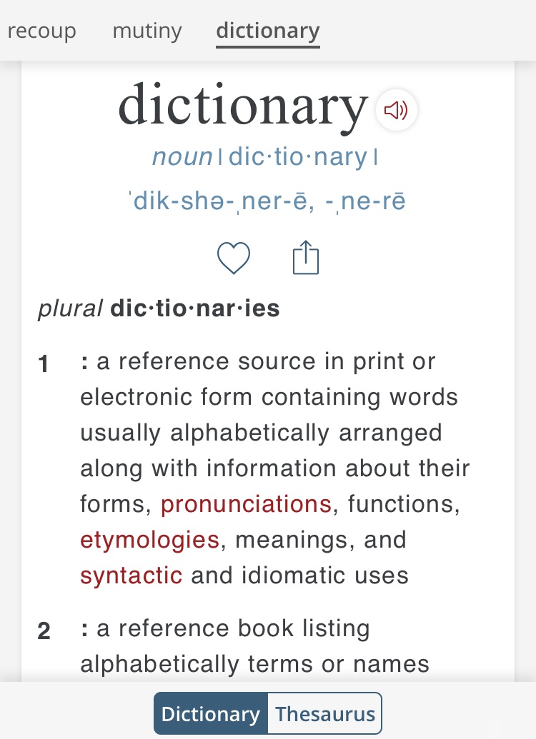 new dictionary words